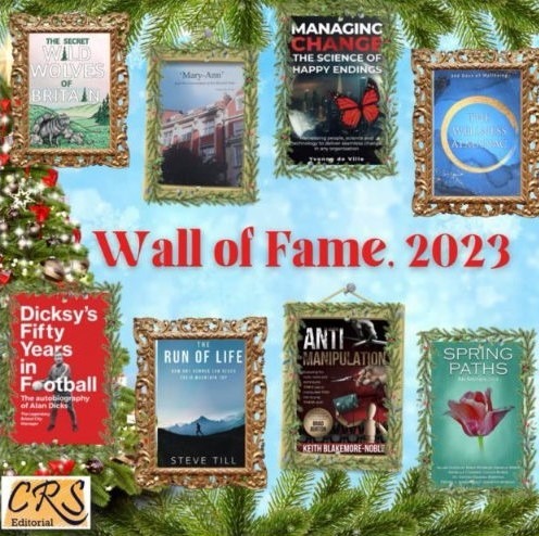 Wall of Fame, 2023 featuring books edited and/or proofread by CRS Editorial.